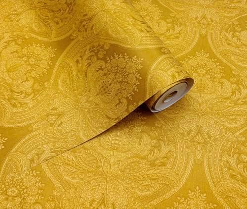 Blooming Wall Damasks Flocking Embossed Textured Wallpaper Roll - Image 2