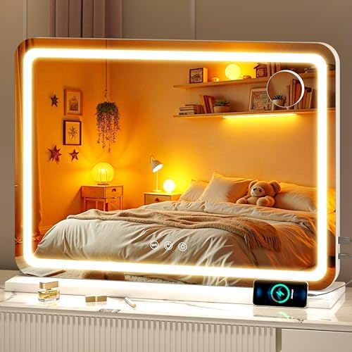 Vanity Mirror with Lights, Dimmable 3 Modes, Memory Function, Smart Touch by BatusoMirrors