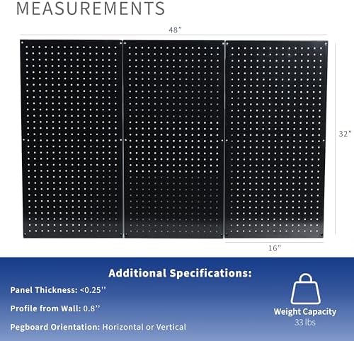 VIVO Steel Wall Mounted 48 x 32 inch Pegboard, Office Accessory Organizer - Image 3