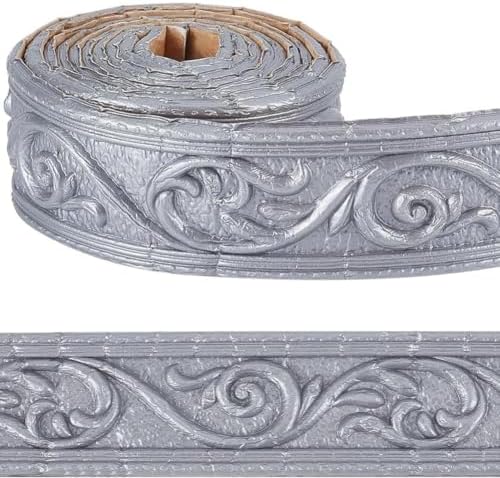 CRASPIRE 3D Light Grey Crown Molding Peel and Stick Flexible Moldings Trim by CRASPIRE