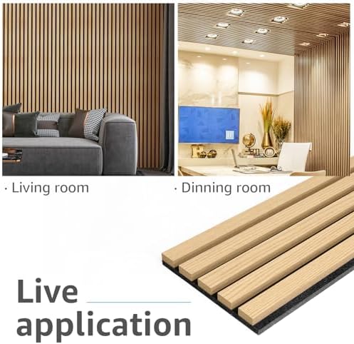 Art3d 8-Pack Soundproof Wood Slat Wall Panels, 94.5 x 7.9 Inch - Image 5