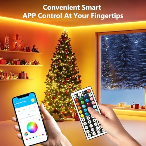 DAYBETTER LED Strip Lights 110ft, RGB Music Sync Smart App Control 1 Roll - Image 2