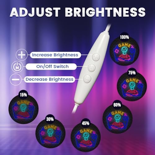 wootfairy LED Lights Wall Decor 15.36 * 13.78in Gamer Joystick Neon Sign - Image 4