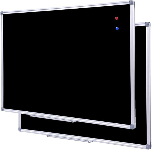 2 Pack Durable 48x36 Inch Large Magnetic Black Chalkboard – Wall-Mounted by DexBoard