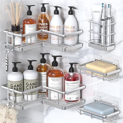 YASONIC Corner Shower Caddy Adhesive, 100% Rustproof Shower Organizer by YASONIC