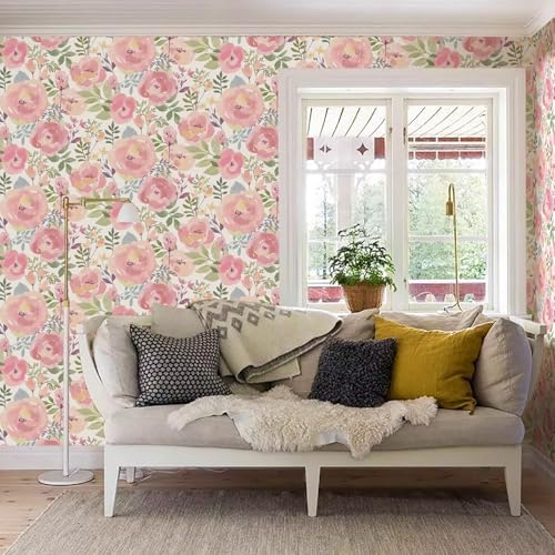 Orainege Floral Wallpaper Peel and Stick Wallpaper Peony Flowers - Image 6
