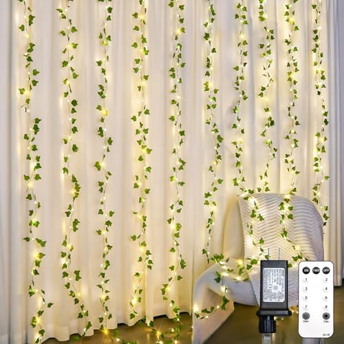 suddus 300 LED Vines with Lights Plug in, 9.8ft x 9.8ft Fairy Lights with Vines by SUDDUS