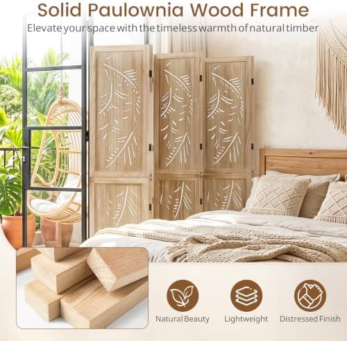 GIANTEX 6 Panel Boho Room Divider - Image 6