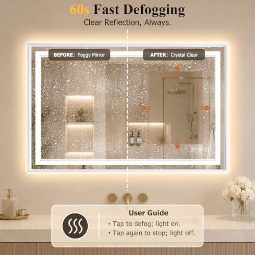 30"x40" LED Bathroom Mirror - Image 5