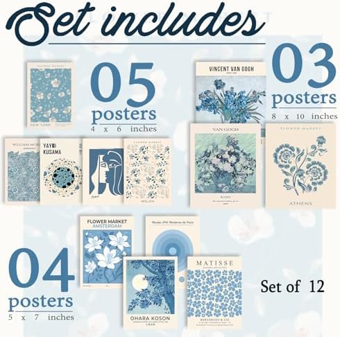 Aroutde Light Blue Wall Art Matisse Modern Wall Decor Coquette Aesthetic Blue - Image 2
