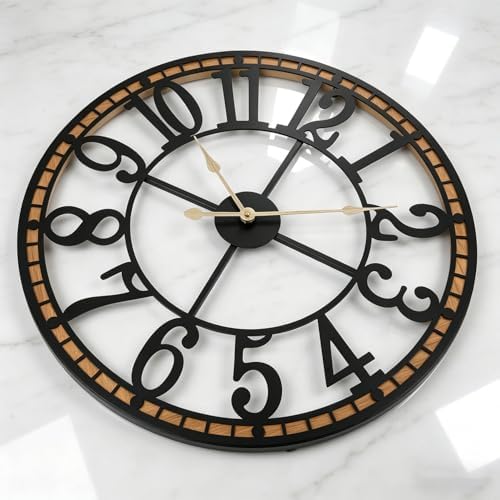 SIN&MI Large Wall Clock, Metal Minimalist Modern Clock, Round Decorative Silent - Image 7
