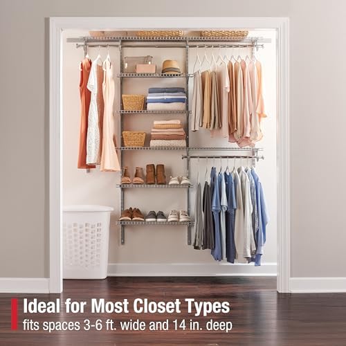 Rubbermaid Configurations Deluxe Custom Closet Kit, 3-6 Ft. Adjustable Metal - Image 2