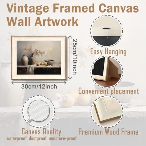 ASTRDECOR Framed Kitchen Wall Art Prints, Rustic Kitchen Farmhouse Wall Decor - Image 2