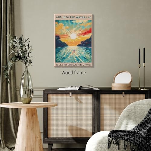 Sunrise Sunset landscape Posters Abstract Ocean Painting Wall Art 24X36 inch - Image 3