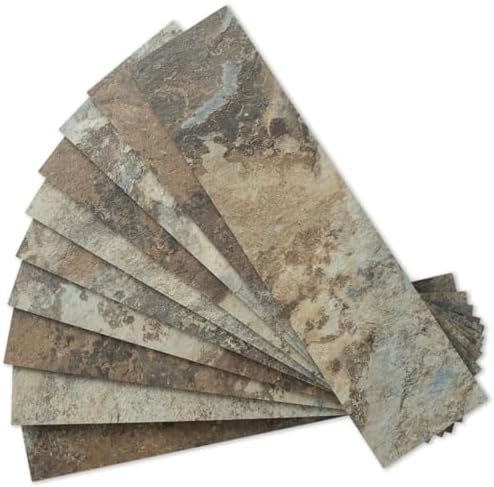 AULIGET 40-Piece Beige & Brown Slate Peel and Stick Backsplash Wall Tiles by AULIGET