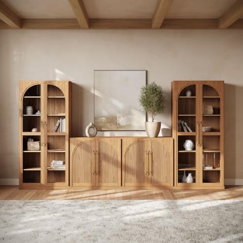 BELLEZE Jagger 128" Wall Unit 3-Piece Modular TV Stand - Image 4