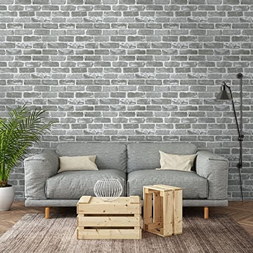 Timeet 3D Vintage Grey Brick Wallpaper 17.7"×472" Brick Peel and Stick - Image 4