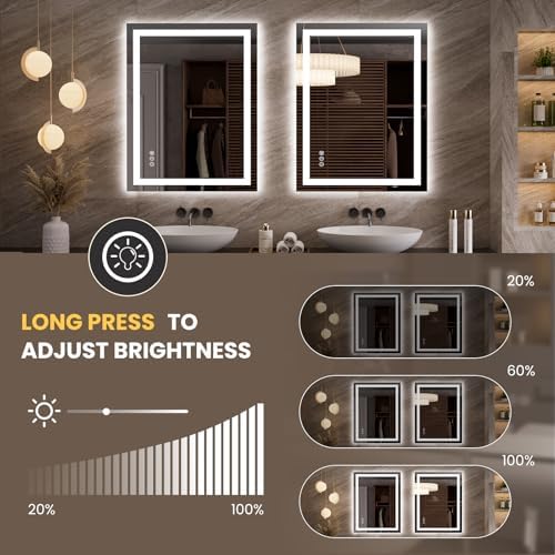 LOAAO 27.6"x35.4" LED Bathroom Mirror - Image 3