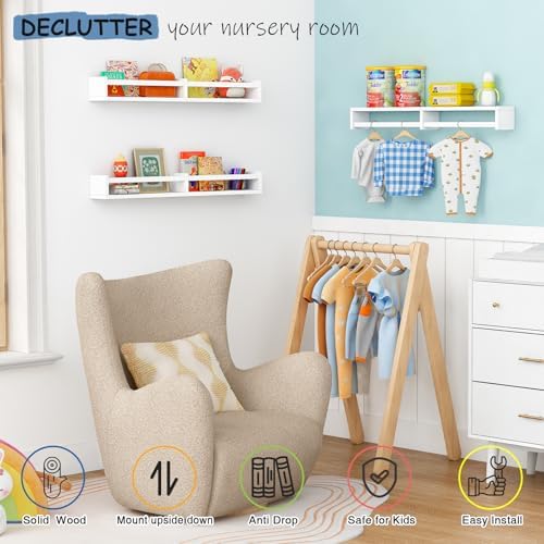 Harwaya Large Nursery Book Shelves Wall Mounted - Image 4