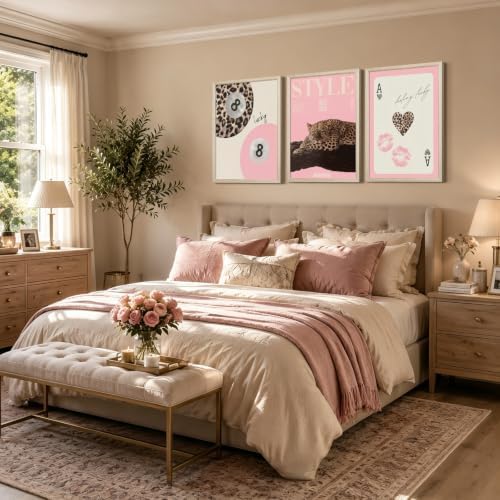 Pink Cheetah Wall Decor Art Leopard Pictures Aesthetic Room Poster Prints - Image 6