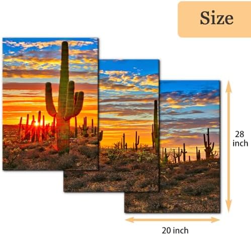 Pacimo 3 Pieces Wilderness Cactus Wall Art Decor - Image 4