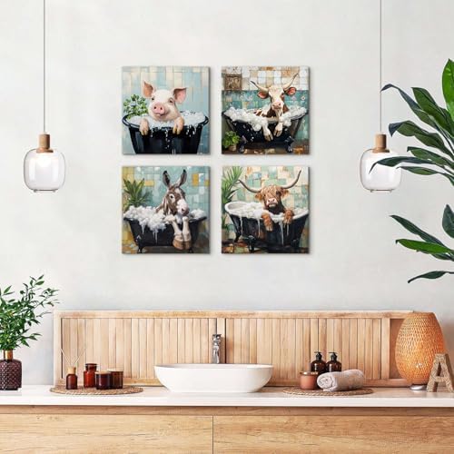 Funny Animal Wall Art Kids Bathroom Decor - Image 3