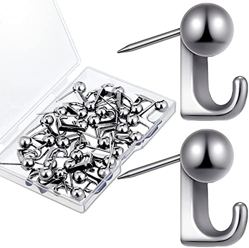Jetec 30 Pcs Metal Push Pin Hangers Pin Wall Hook by Jetec