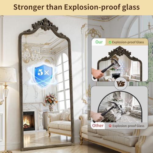 76"x34" Bronze Arched Full Length Mirror - Image 6