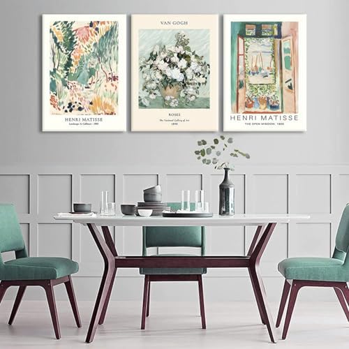 LYPHNX Framed Sage Green Matisse Canvas Wall Art Vintage Abstract Floral Prints - Image 7