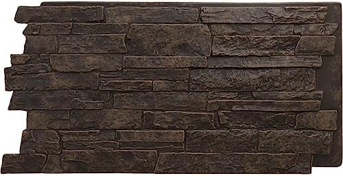 EverStone Acadia Ledge Faux Stone Panel, Alder Creek Color by EkenaMillwork