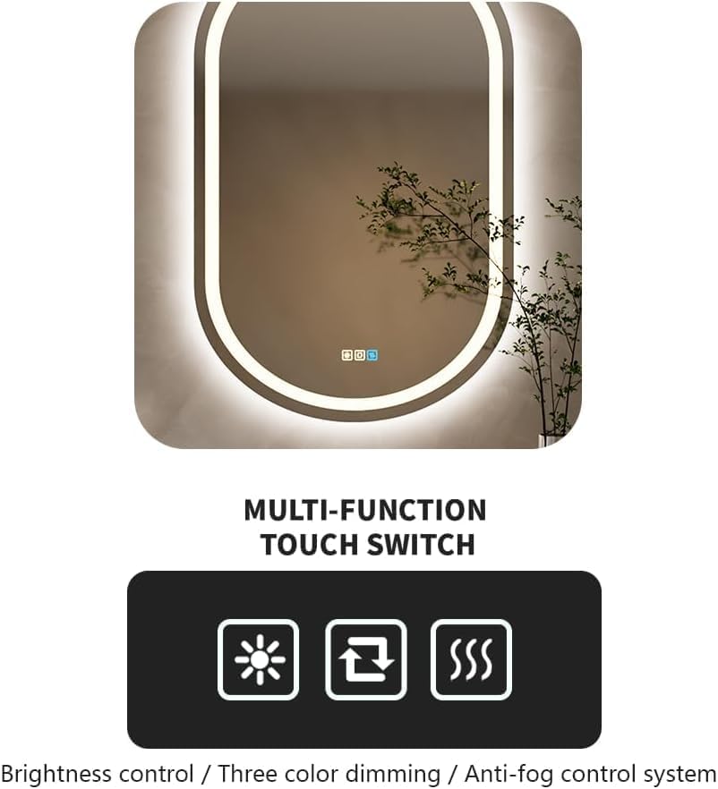 FLJ 24X32 inch Oval LED Bathroom Mirror - Image 4