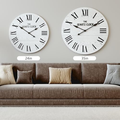 ARTPOWER 24” Large Farmhouse Wall Clock - Image 3