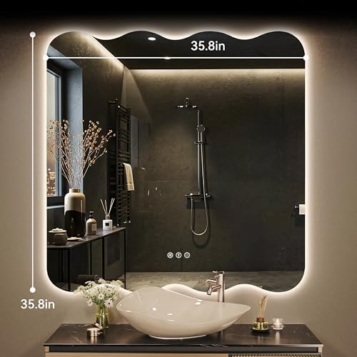 Hasipu 36"x36" Wavy Mirror - Image 2