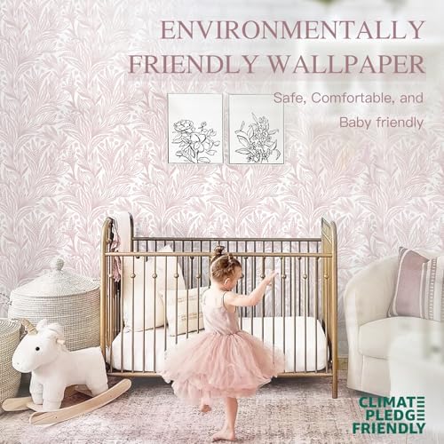 Dimoon Pink Peel and Stick Wallpaper Boho Pink White Contact Paper 17.3" X - Image 4