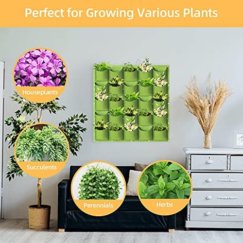 LITLANDSTAR Planter, 25 Pockets Hanging Vertical Wall Bag, Indoor-Outdoor Use - Image 5