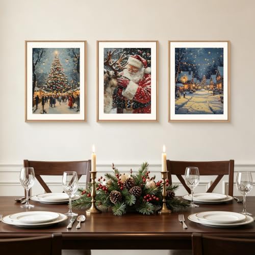 Aryroi Large Enchanting Christmas Framed Canvas Wall Art Set- 12"x16"x3 - Image 3