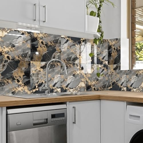 10 Sheets Marble Peel and Stick Backsplash Tile, Living Room - Image 2