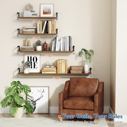 Harwaya Floating Book Shelves for Wall 3-Pack, 24 Inch Long Wall Mount - Image 3
