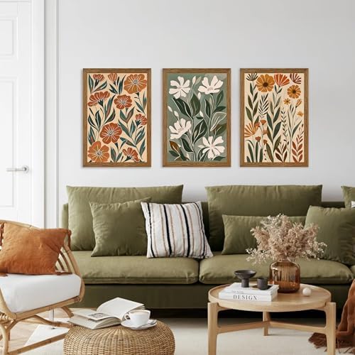 Urmoya 3 Pieces Boho Floral Decor Flower Market Wall Art, 16x24 Inch - Image 4