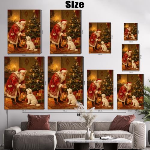 AVANT GARDE CANVAS Christmas Canvas Wall Art, Santa Feeding Dog Biscuits Poster - Image 6