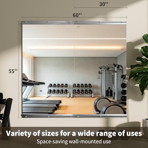 VooBang Home Gym Mirror 2 PCS 30"×55", Frameless Wall Mirror Full Length - Image 4