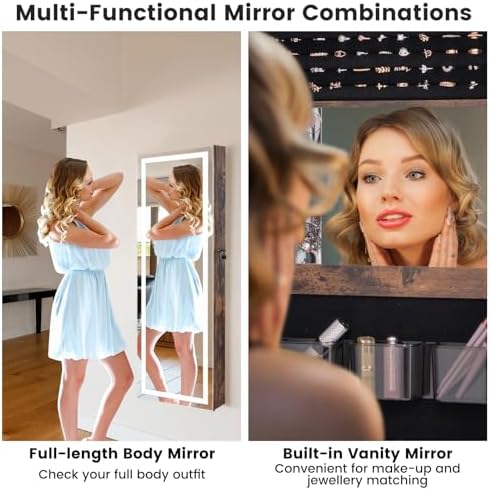 CHARMAID LED Mirror Jewelry Cabinet, 47.2'' Jewelry Armoire - Image 5