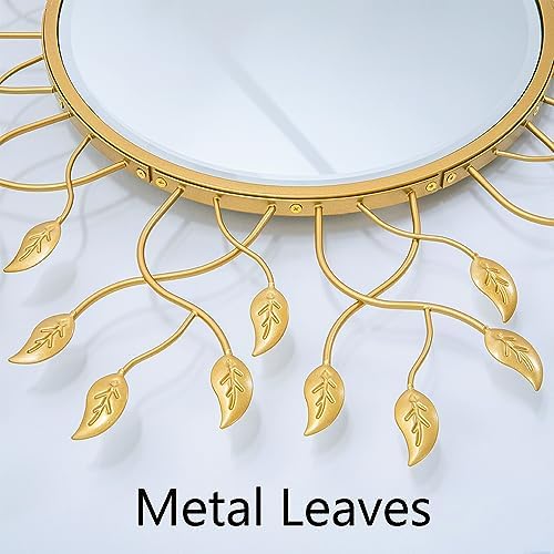 Chende 32" x 32" Large Mirror for Living Room Decor, Round Wall Mirror - Image 3