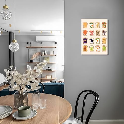 Cute Funny Kitchen Wall Art Set of 3, Fashion Breakfast Food Avocado Toast - Image 6