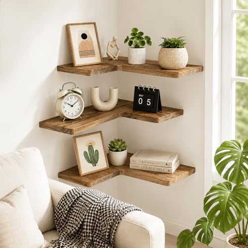 Solid Wood Corner Floating Shelves - Image 7