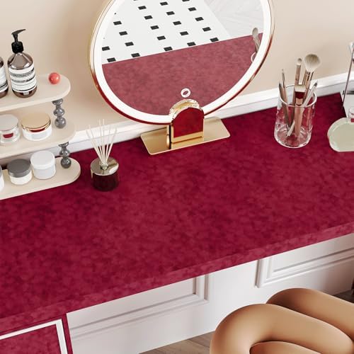 Red Velvet Flocking Liner for Jewelry Drawer 15.7"x160" Self Adhesive Velvet - Image 2