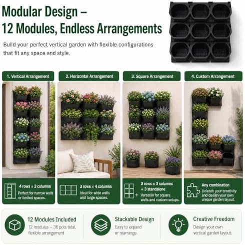 Self Watering Wall Planter | 36 Pots Vertical Garden Planter - Image 5