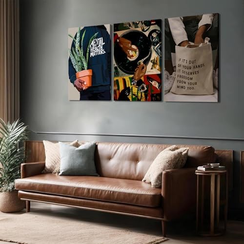 Patto Black Men Canvas Wall Art Set of 3 Fashion African American Black Man - Image 6