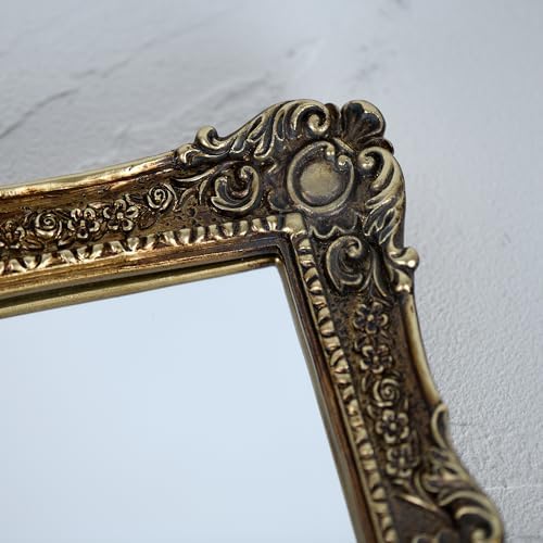 OIGUMR Wall Mirror, Freestanding or Wall Mount, Antique Gold, 10x12 inch - Image 6