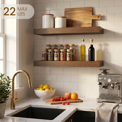 16inch Floating Shelves for Bathroom, 6.7" Deep Wall Shelves - Image 5
